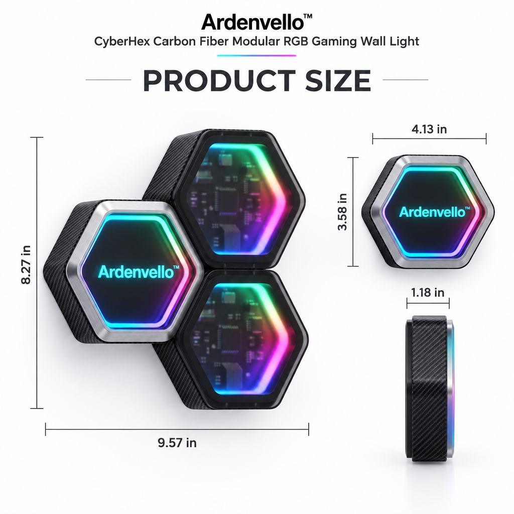 HexaCore Carbon RGB Gaming Wall Light 2