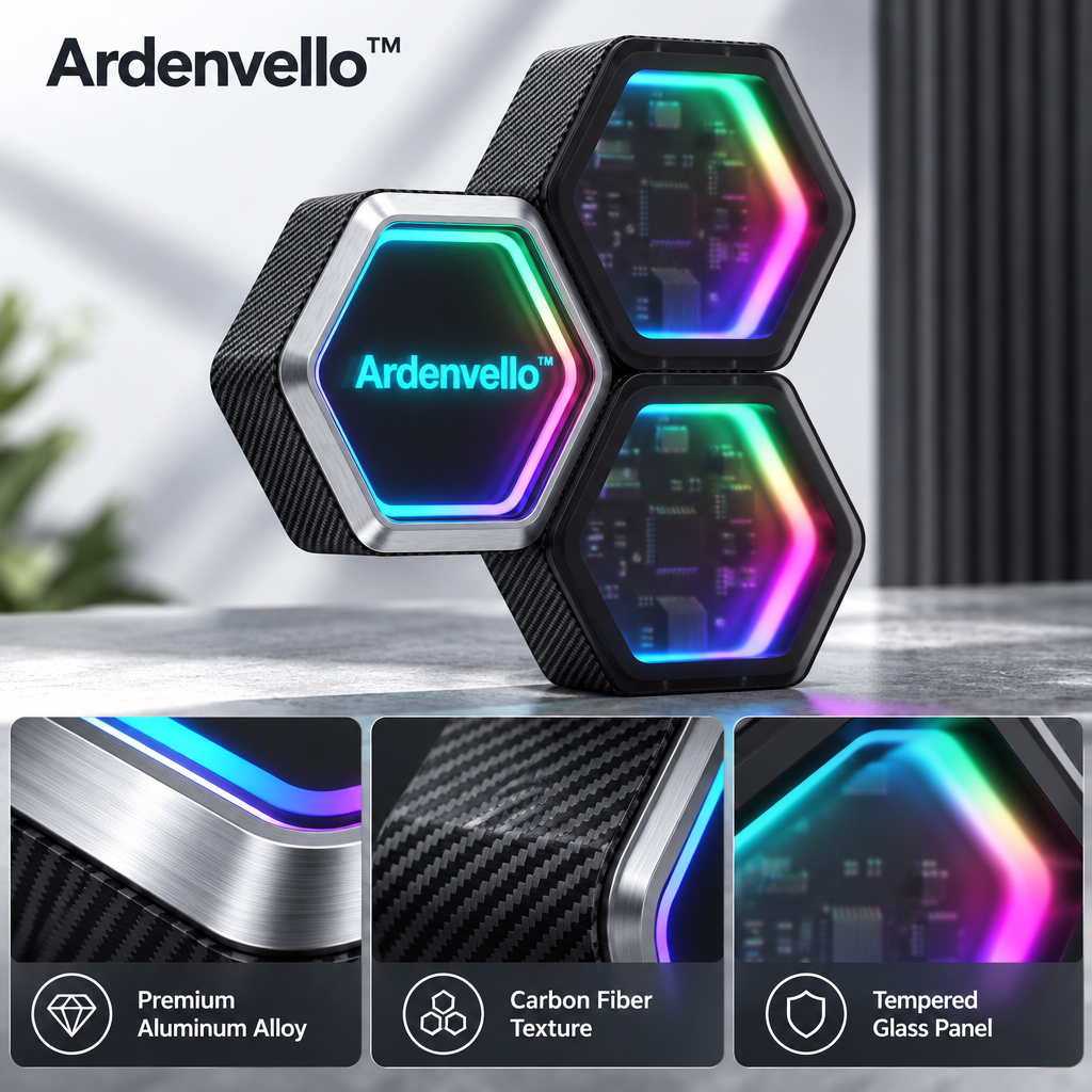 HexaCore Carbon RGB Gaming Wall Light 4