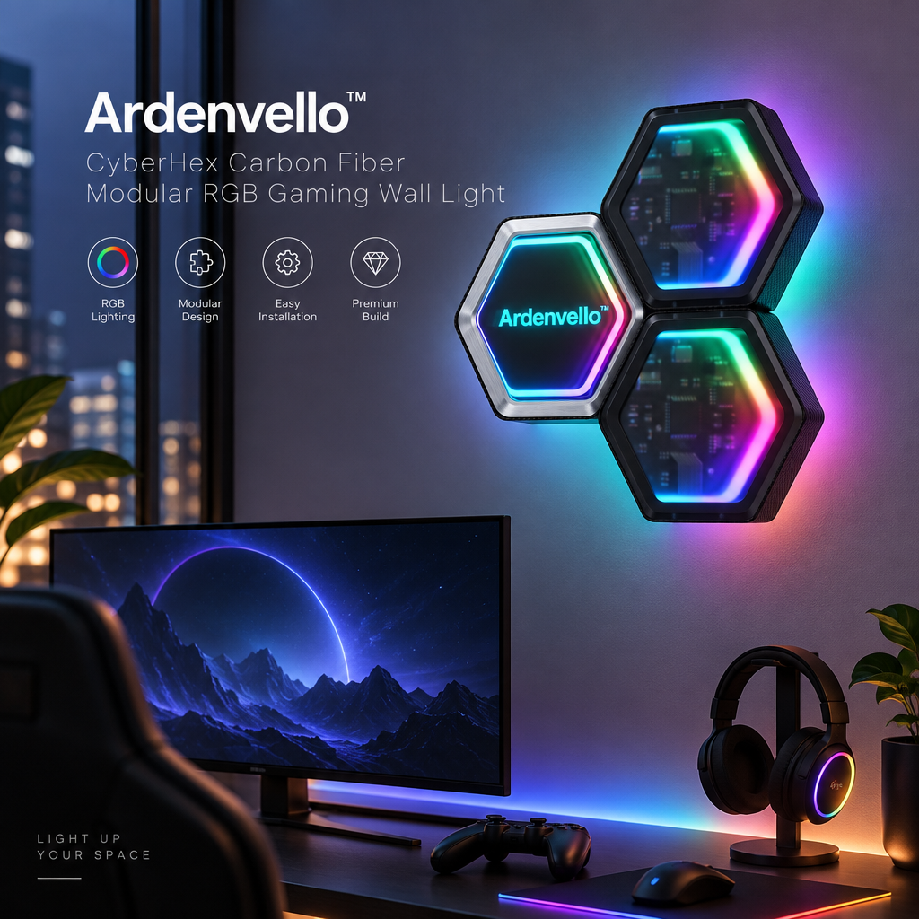 HexaCore Carbon RGB Gaming Wall Light 5