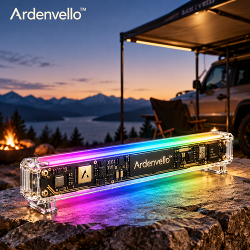 CircuitGlow Transparent RGB Desk Bar – Lifestyle Image