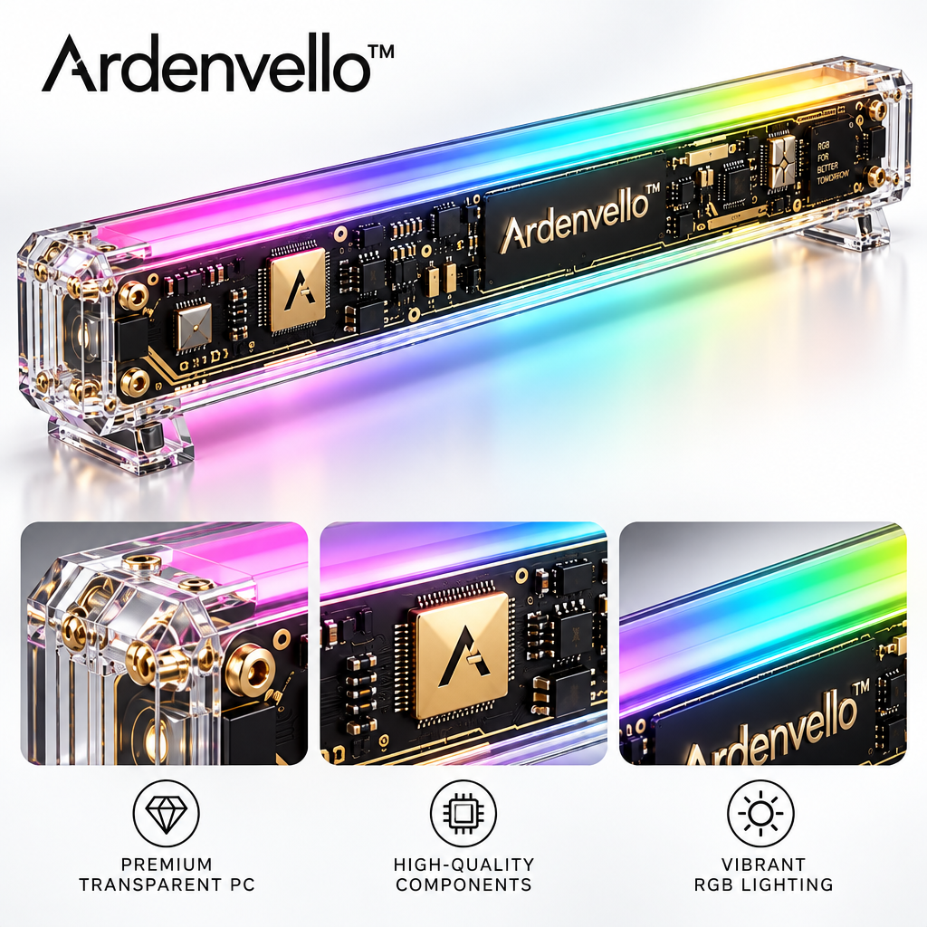 CircuitGlow Transparent RGB Desk Bar – Materials & Structure