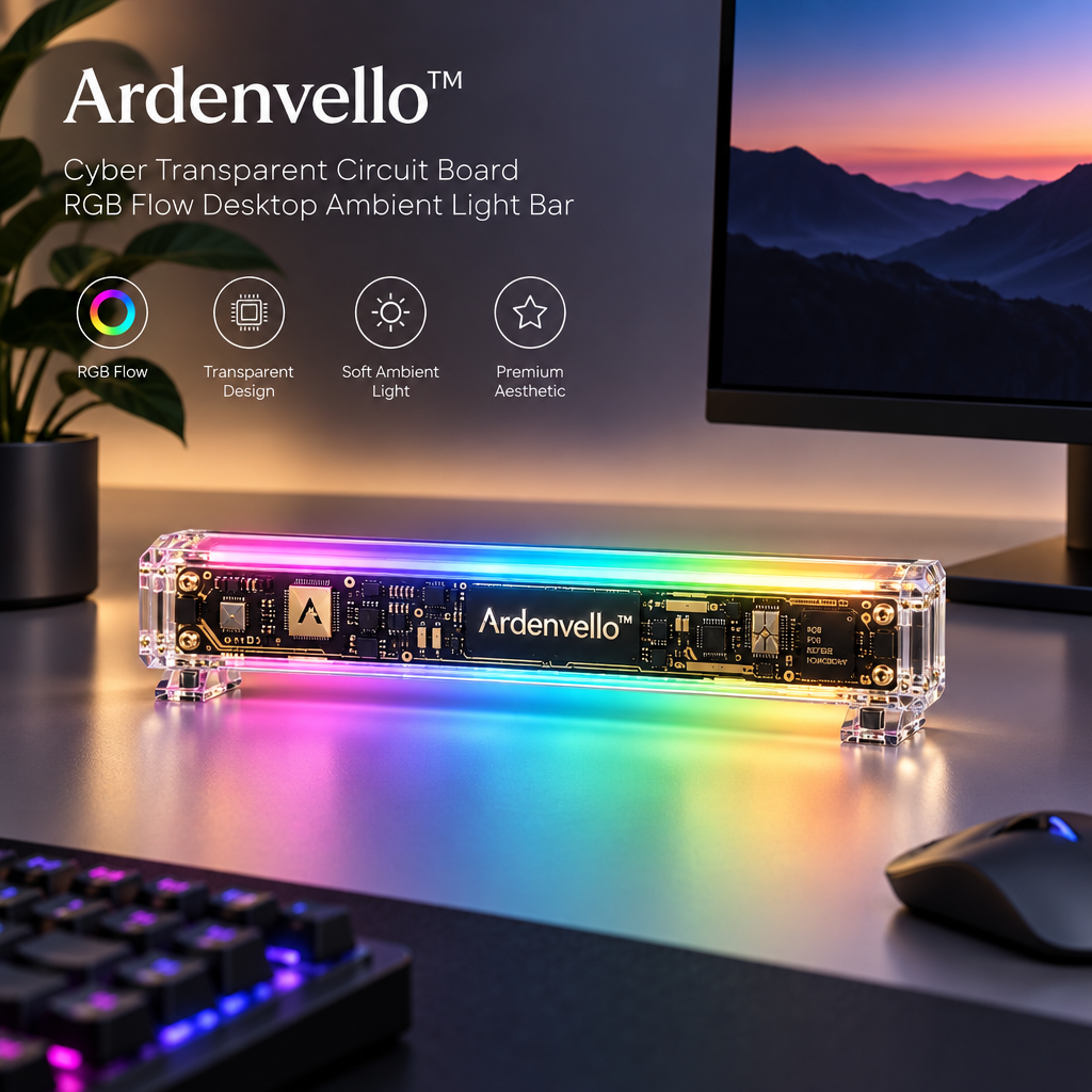 CircuitGlow Transparent RGB Desk Bar – Brand Hero Image