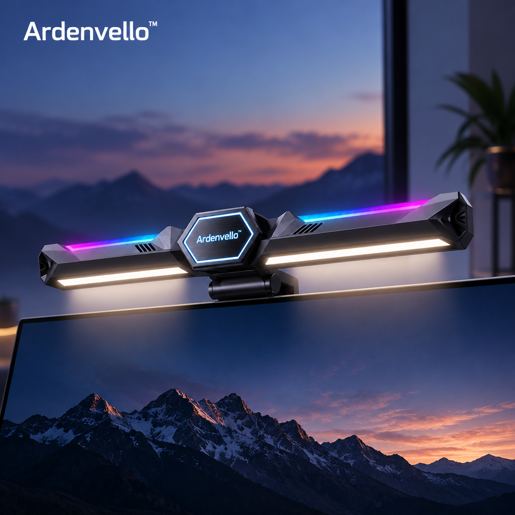 Mecha RGB Dual-Light Monitor Bar – Lifestyle Image