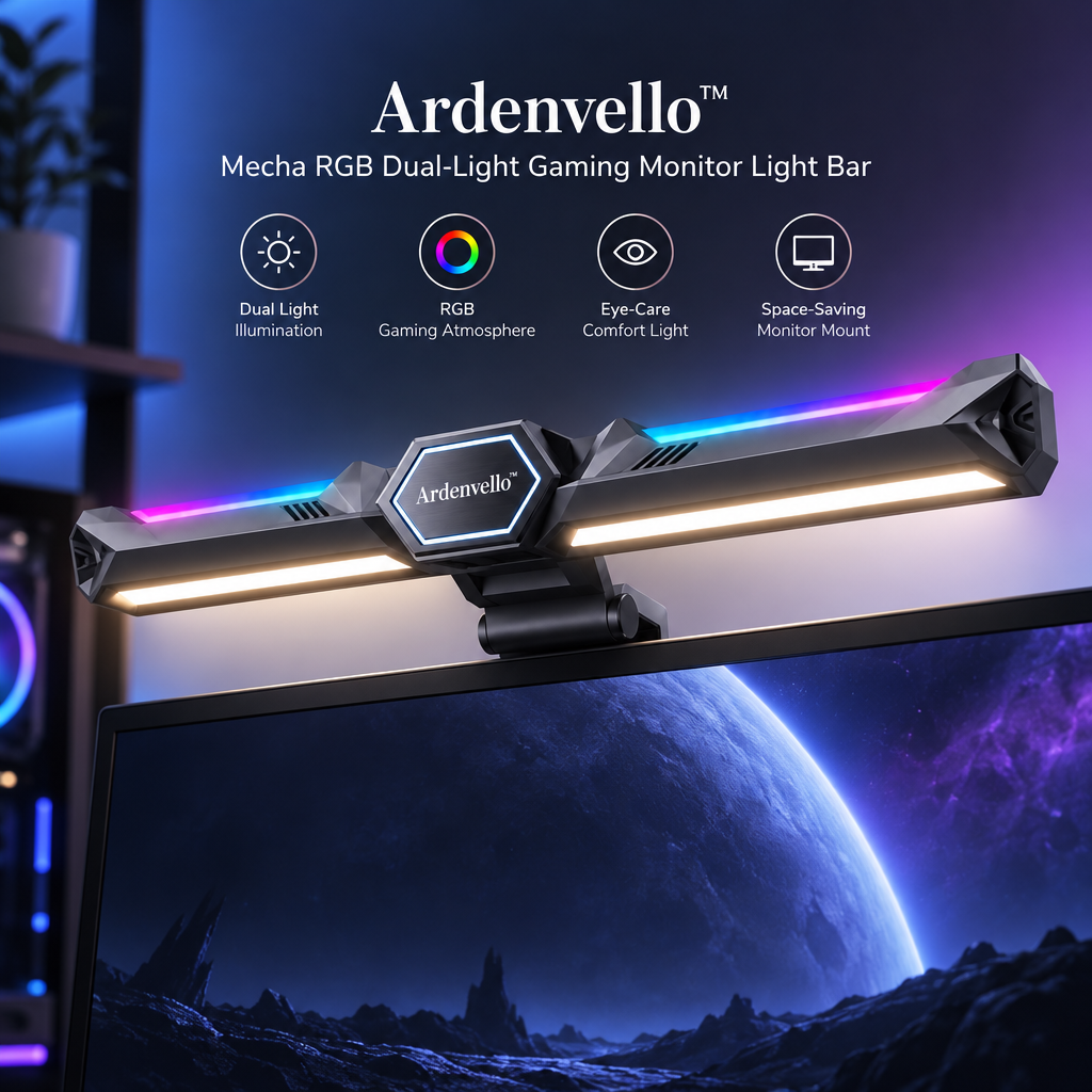 Mecha RGB Dual-Light Monitor Bar – Brand Hero Image