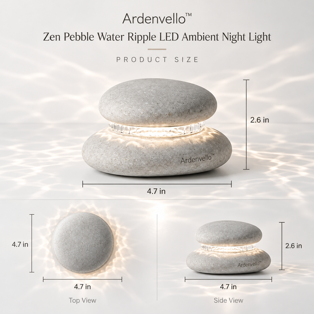 PebbleGlow Water Ripple Night Light – Product Dimensions