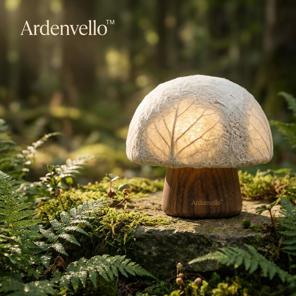 Willowcap Wooden Mushroom Lamp – Lifestyle Image